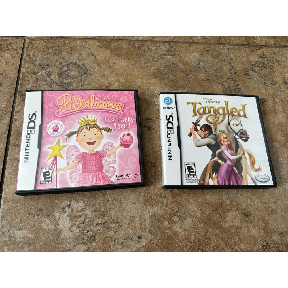 Disney Tangled Nintendo DS + Poster , Pinkalicious It Part Time 2 Lot